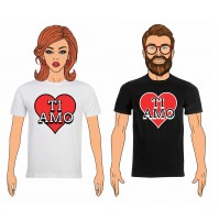 Completo T-Shirt lui e lei San Valentino 2019 cuore